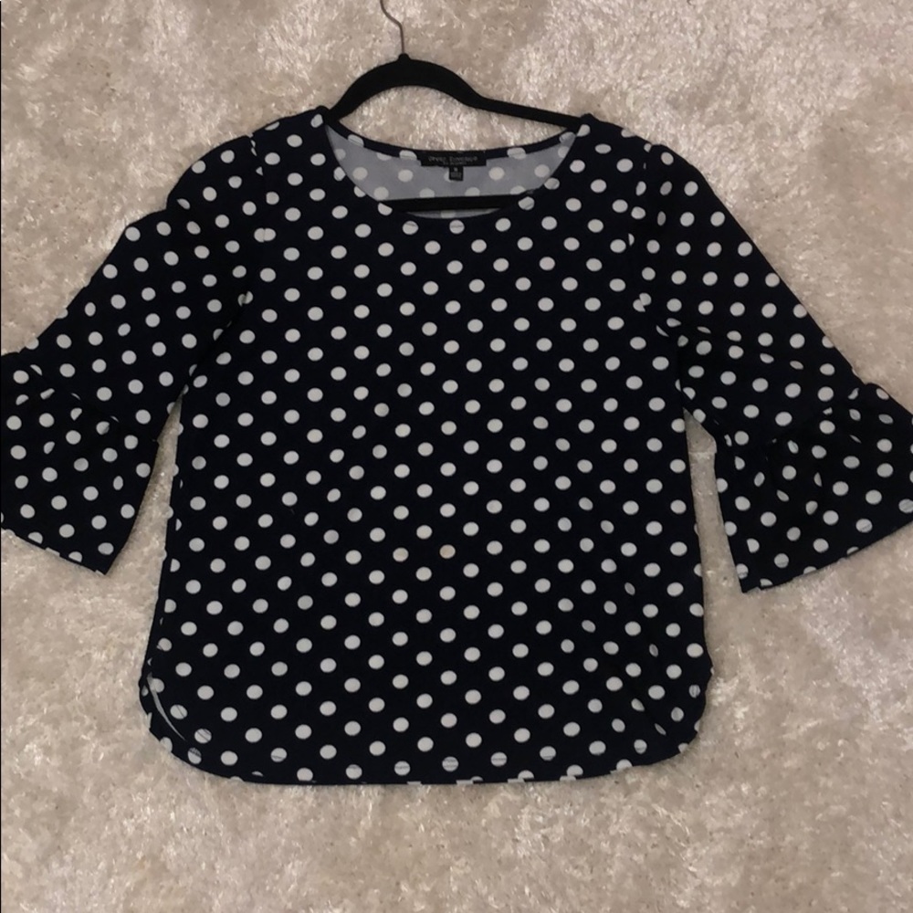 Polka dot top with bell sleeves